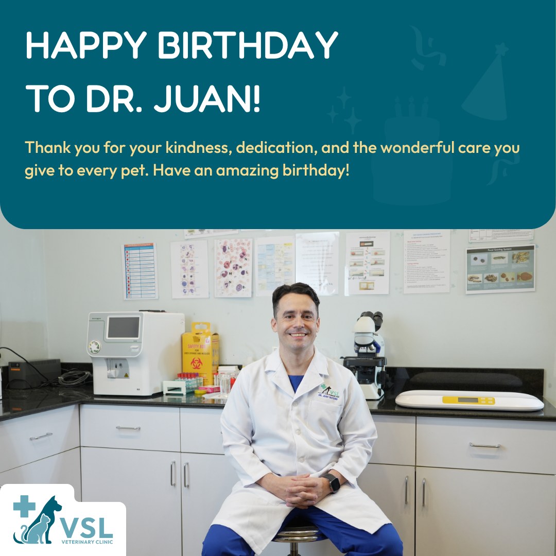 🎉 Join us in wishing Dr. Juan a very Happy Birthday! 🥳🐾
Thank you for your compassion, dedication, and the exceptional care you give to every furry patient. Wishing you a wonderful day and an amazing year ahead! 💙🐾