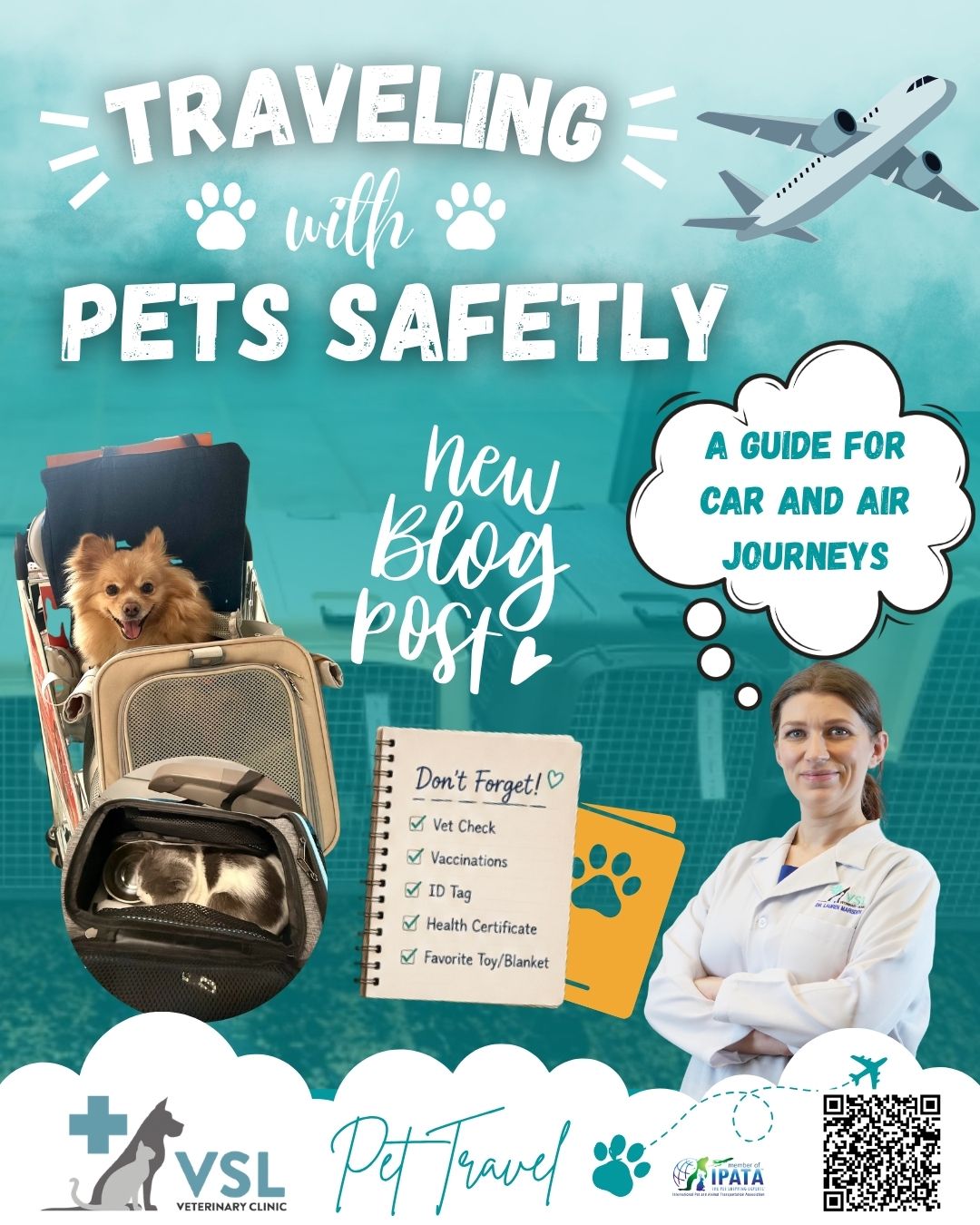 ✈️🐾 Traveling with your pets soon?Here are some helpful tips from Dr. Lauren, our Pet Travel Specialist, to help make your car and air journeys safer and stress-free for your furry companions. 🐶🐱💙From travel requirements to preparation essentials, we’ve got you covered!📖 Click the link or scan the QR code to read the full blog post and learn more about safe pet travel.
https://vslveterinary.com/traveling-with-pets-safely-a-guide-for-car-and-air-journeys/🔖Book your appointment:
🔗Link: https://ap-booking.vetstoria.com/booking/66b5d69745c87/?r=6
📞Phone: 023-986-640
📲WhatsApp: 017 464 681
📲Telegram: https://t.me/VSLveterinaryclinic
📍Visit us in BKK1: https://share.google/pglZkQrmunrFuLRKX
📱Join our VSL Telegram group: https://t.me/+5d7K4kN3Y0ljZTEy~~~~~✈️🐾 កំពុងមានគម្រោងធ្វើដំណើរជាមួយសត្វចិញ្ចឹមរបស់អ្នកមែនទេ?នេះគឺជាគន្លឹះមានប្រយោជន៍ពី Dr. Lauren អ្នកជំនាញផ្នែក Pet Travel របស់យើង ដើម្បីជួយឲ្យការធ្វើដំណើរតាមឡាន និងយន្តហោះ មានសុវត្ថិភាព និងគ្មានស្ត្រេសសម្រាប់មិត្តស្និទ្ធរោមរបស់អ្នក 🐶🐱💙ចាប់ពីលក្ខខណ្ឌធ្វើដំណើរ រហូតដល់ការរៀបចំសំខាន់ៗ យើងមានព័ត៌មានដែលអ្នកត្រូវការគ្រប់យ៉ាង!📖 👉 ចុចតំណ ឬស្កេន QR Code ដើម្បីអានអត្ថបទពេញ និងស្វែងយល់បន្ថែមអំពីការធ្វើដំណើរសត្វចិញ្ចឹមដោយសុវត្ថិភាព ✨
https://vslveterinary.com/traveling-with-pets-safely-a-guide-for-car-and-air-journeys/🔖 កក់ពេលជួបរបស់អ្នក៖
🔗 តំណភ្ជាប់: https://ap-booking.vetstoria.com/booking/66b5d69745c87/?r=6
📞 ទូរស័ព្ទ: 023-986-640
📲 WhatsApp:+855 017 464 681
📲Telegram: https://t.me/VSLveterinaryclinic
📍 មកកាន់យើងនៅ BKK1: https://share.google/pglZkQrmunrFuLRKX
📱 ចូលរួមក្រុម VSL Telegram របស់យើង: https://t.me/+5d7K4kN3Y0ljZTEy